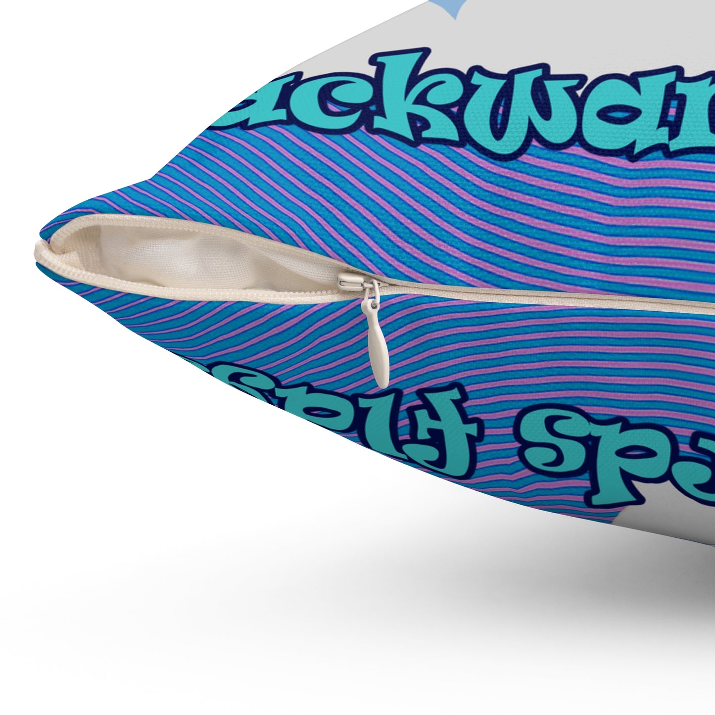 shoot for the stars - Spun Polyester Square Pillow - (light blue-purple wave)