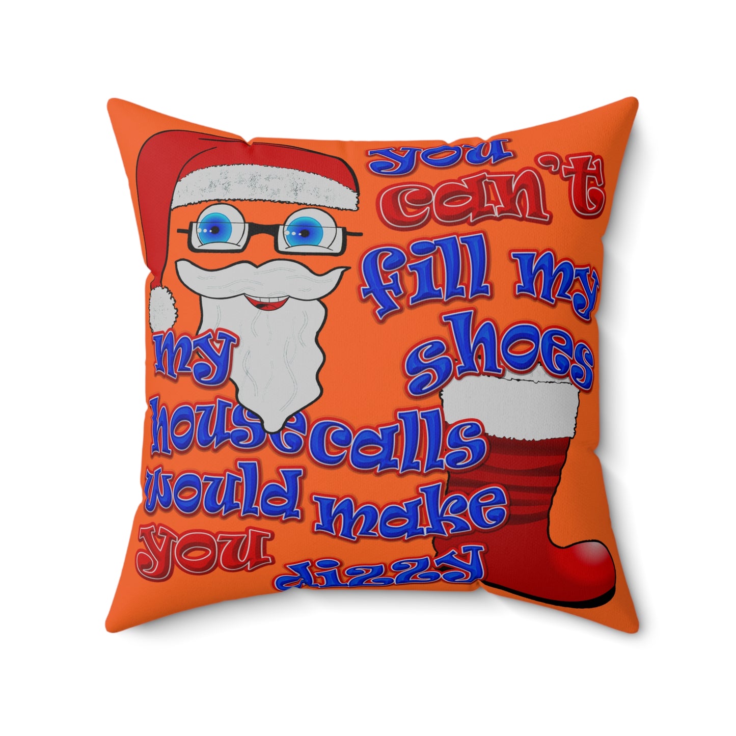 santa's shoes - Spun Polyester Square Pillow - (orange)