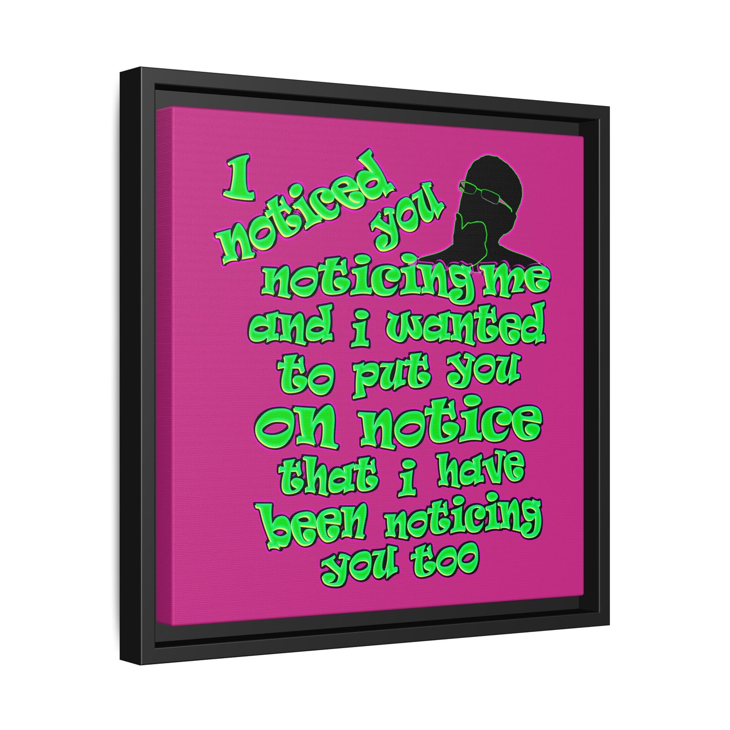 noticed you noticing - framed canvas art (pink)