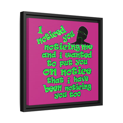 noticed you noticing - framed canvas art (pink)