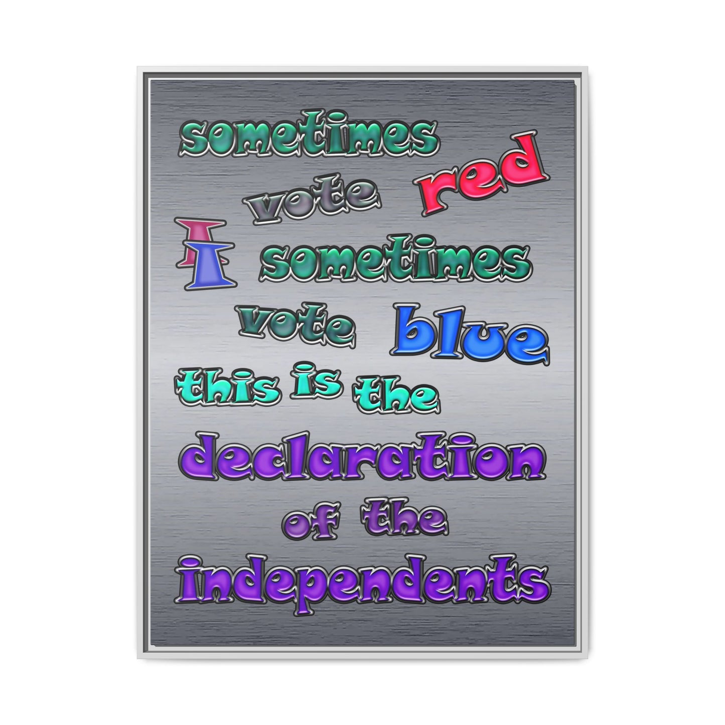 declaration of the independents - framed canvas art (brushed nickel)