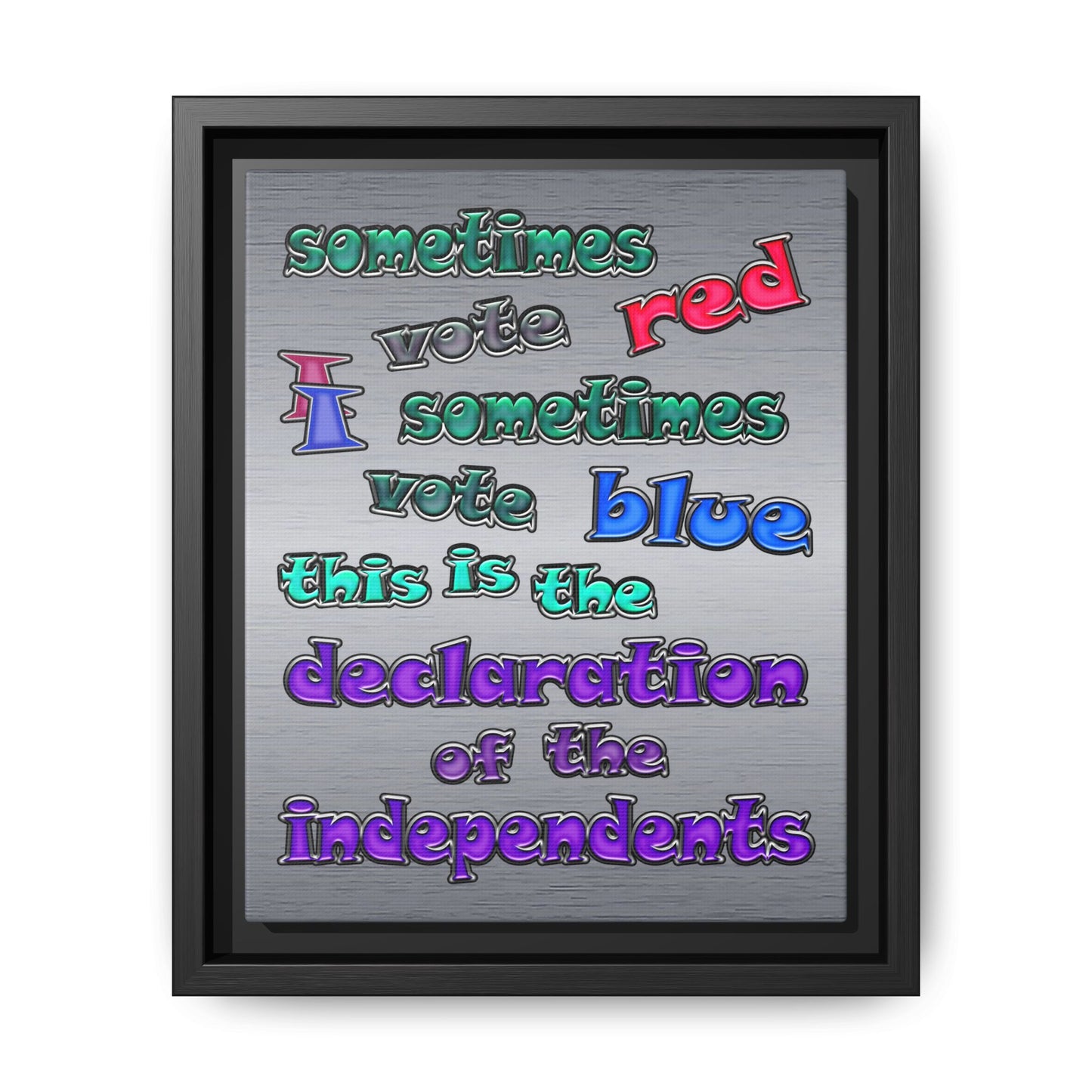 declaration of the independents - framed canvas art (brushed nickel)