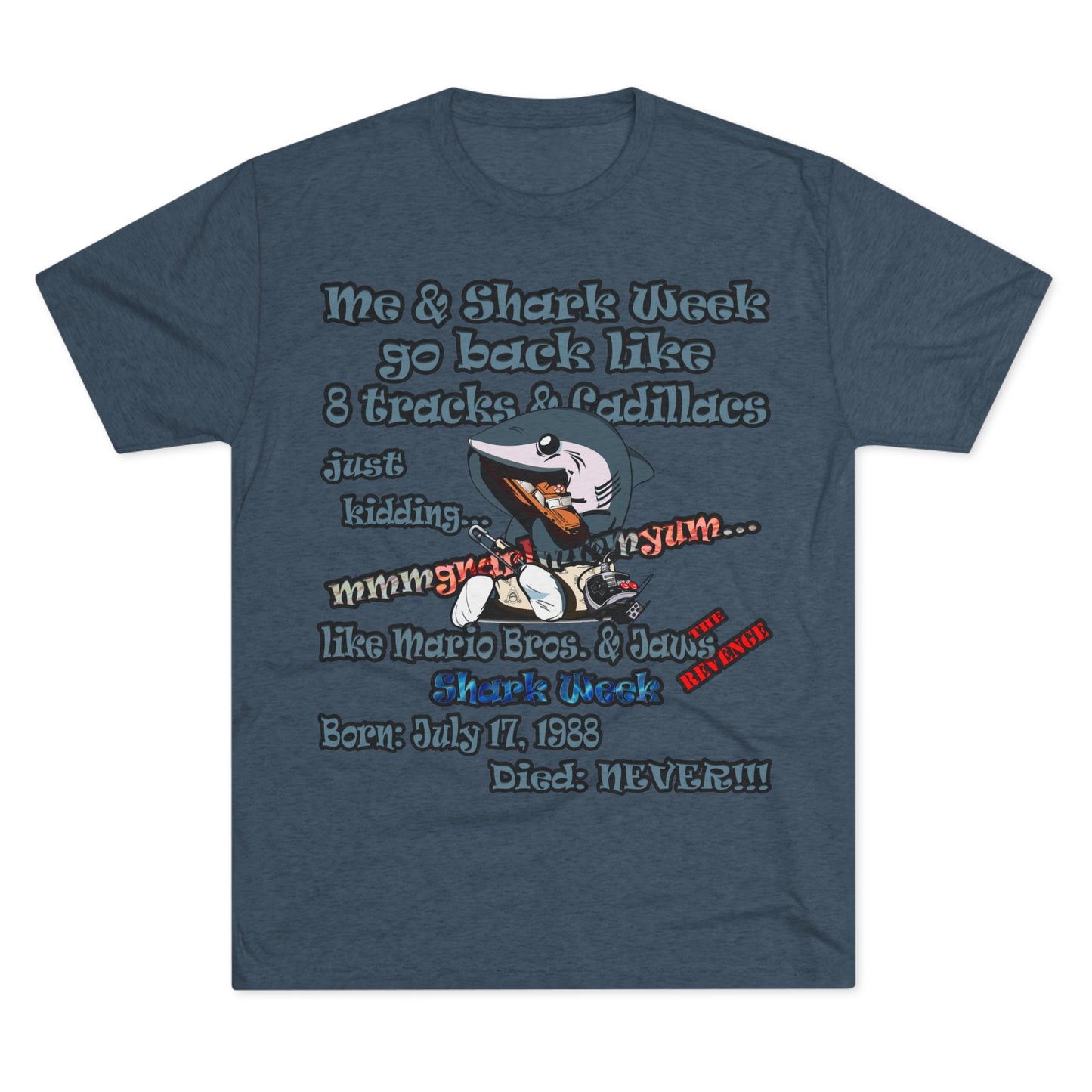 shark week - Unisex Tri-Blend Crew Tee