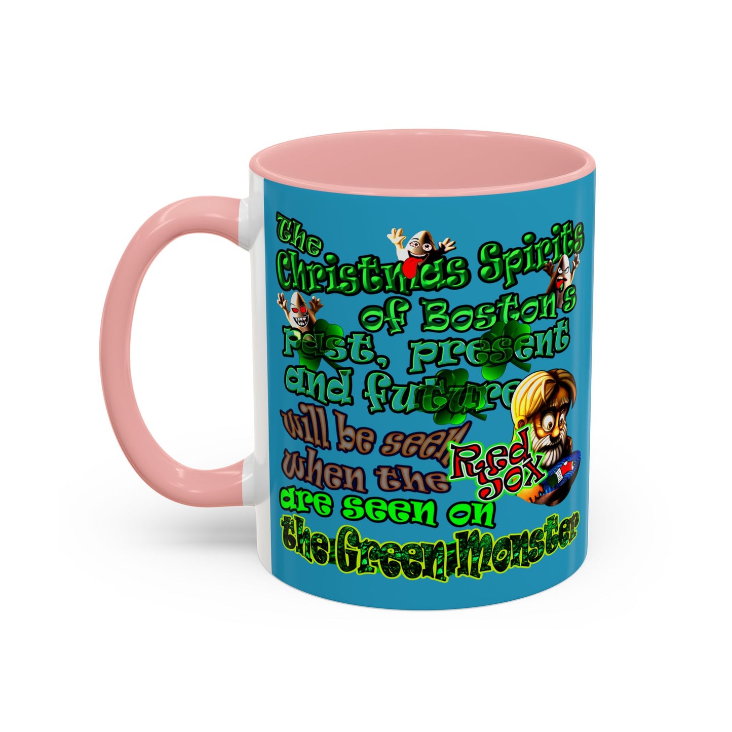 christmas spirits of boston - Accent Mug (turquoise)