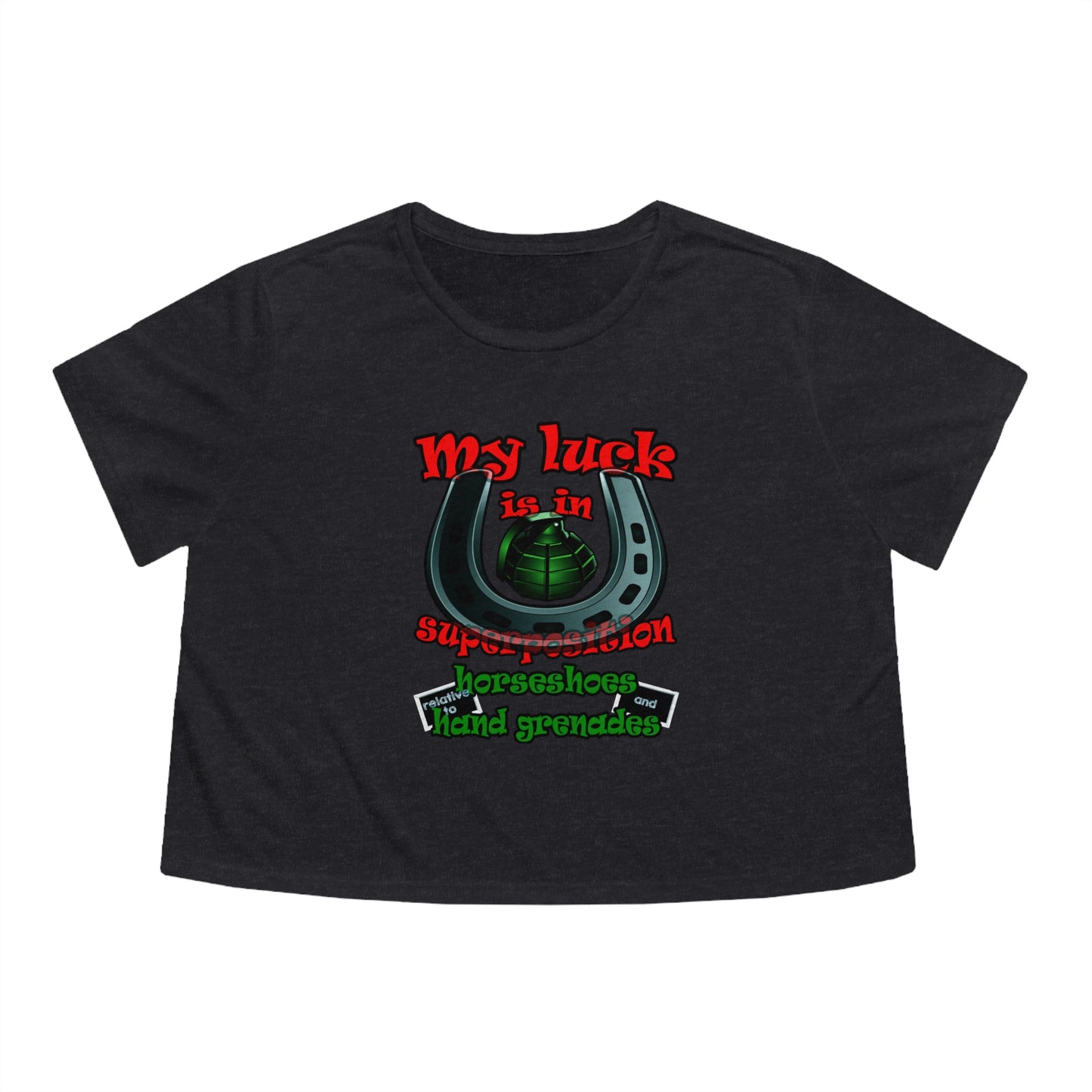my luck - Women's Flowy Cropped Tee