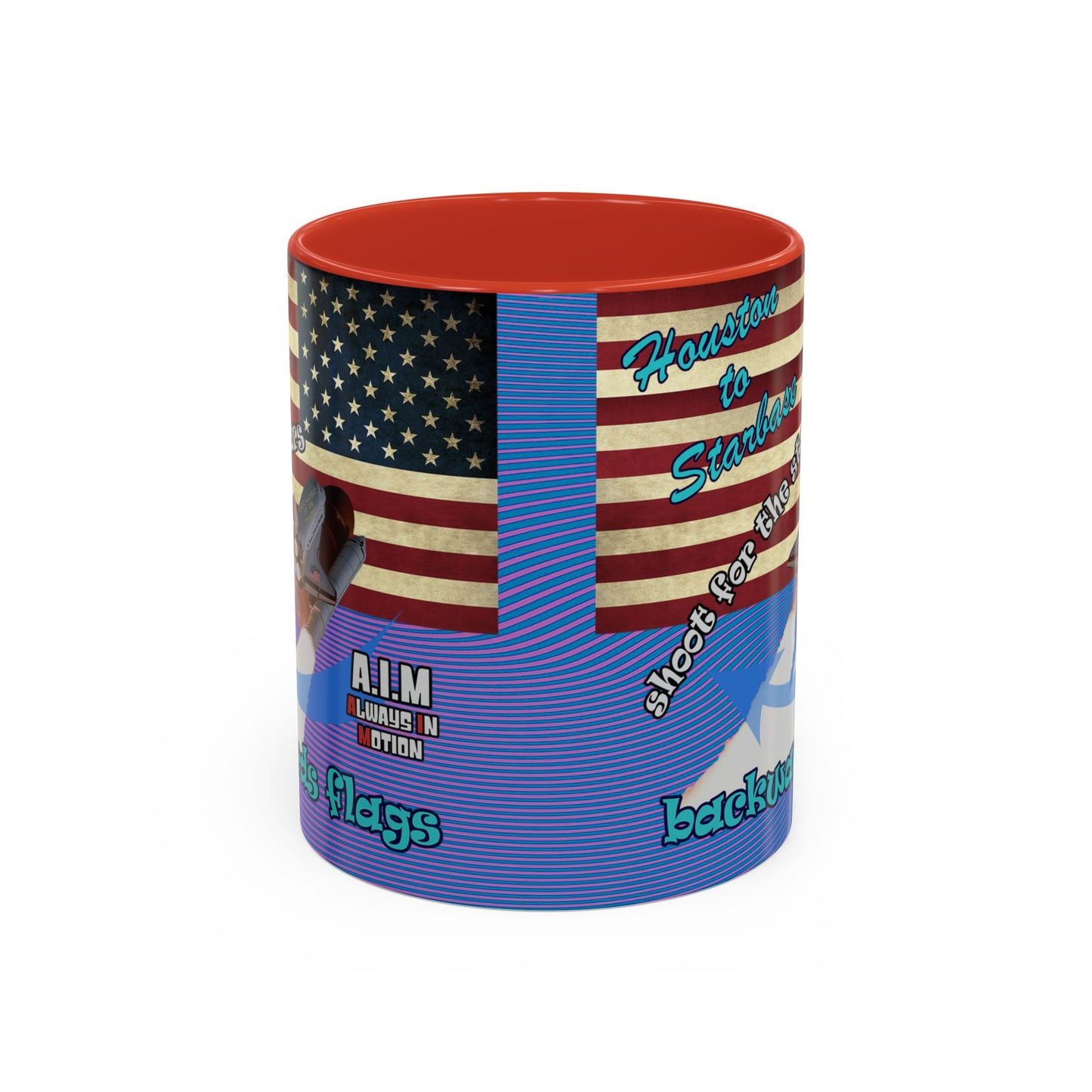 shoot for the stars - Accent Mug (light blue-purple wave)