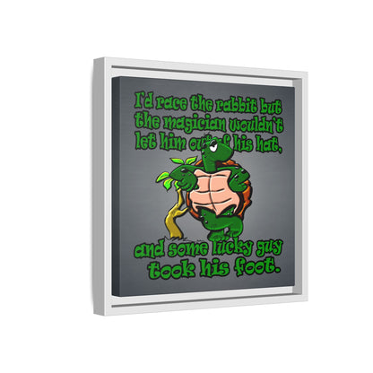turtle race - framed canvas art (grey-light grey)