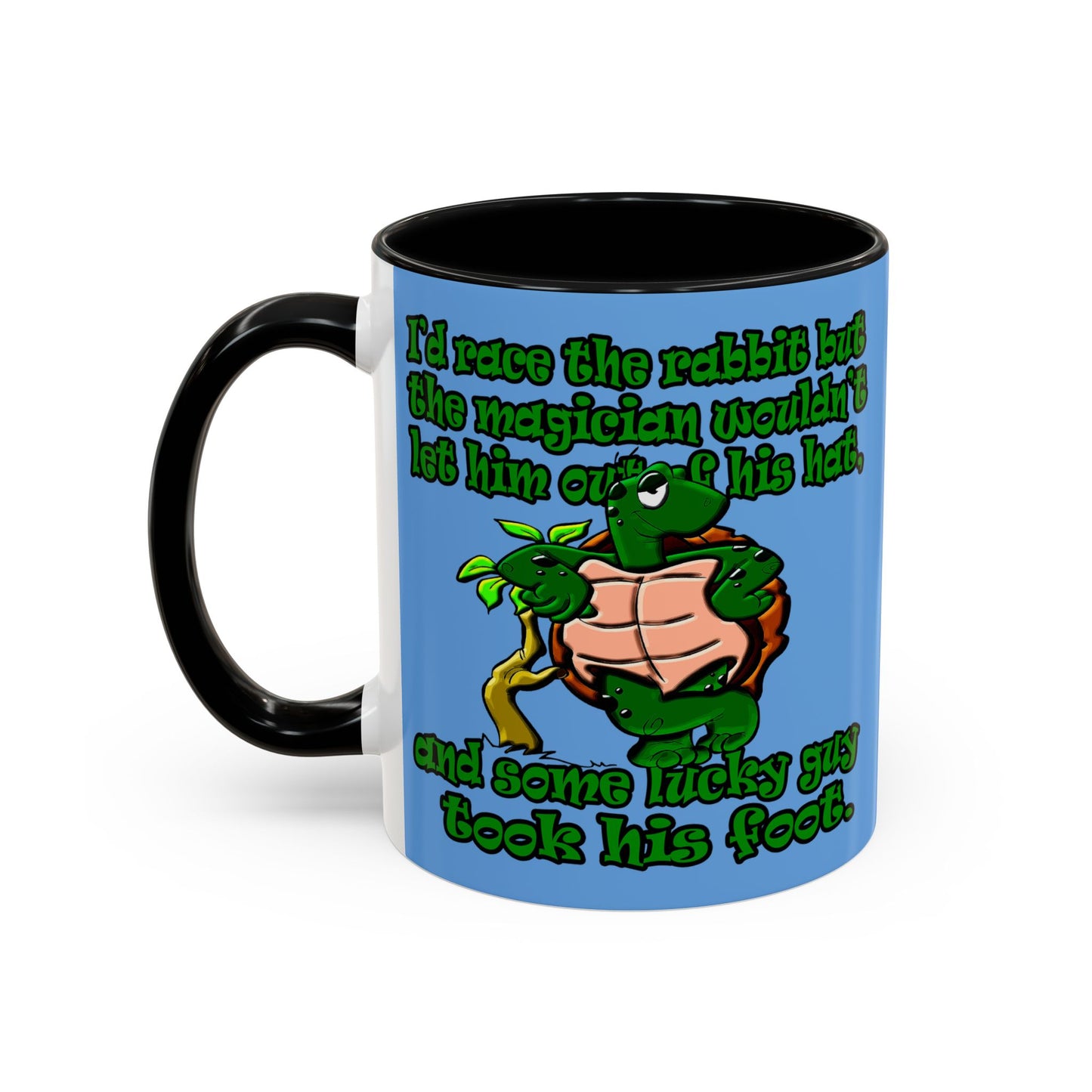 turtle race - Accent Mug (light blue)