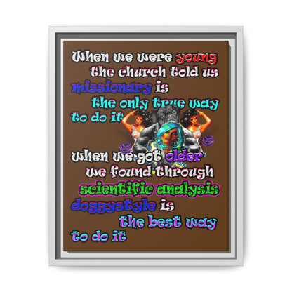 doggystyle - framed canvas art (brown)