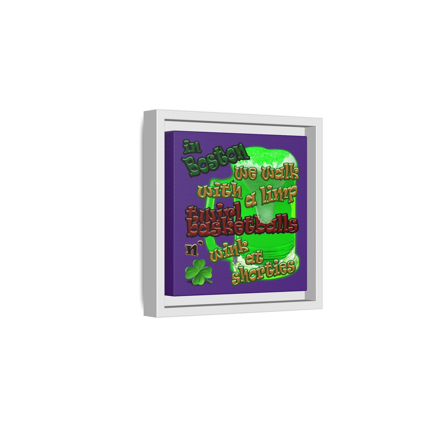celtics logo - framed canvas art (purple)