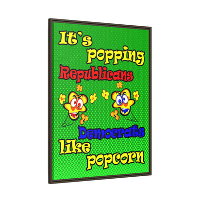 popping like popcorn - framed canvas art (logo green)