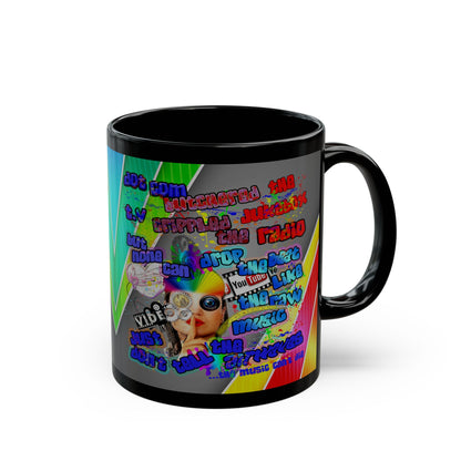 drop the beat - Black Mug (rainbow split)