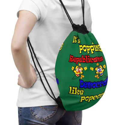 popping like popcorn - Drawstring Bag (dark green)
