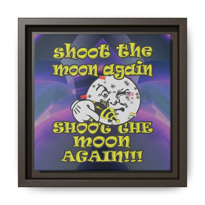 shoot the moon again - framed canvas art (grey-pink wave)