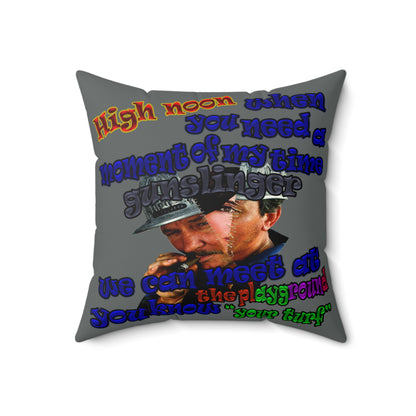 high noon - Faux Suede Square Pillow - (dark grey)