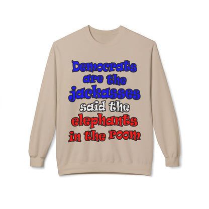 donkeys and elephants - Unisex Midweight Softstyle Fleece Crewneck Sweatshirt