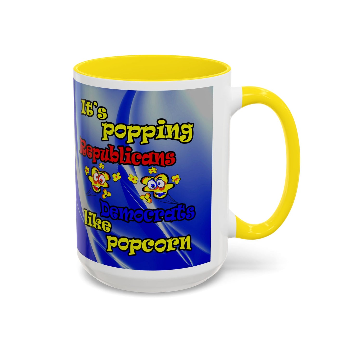 popping like popcorn - Accent Mug (blue-white wave)
