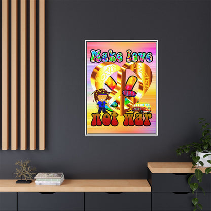 love peace - framed canvas art (color blur)