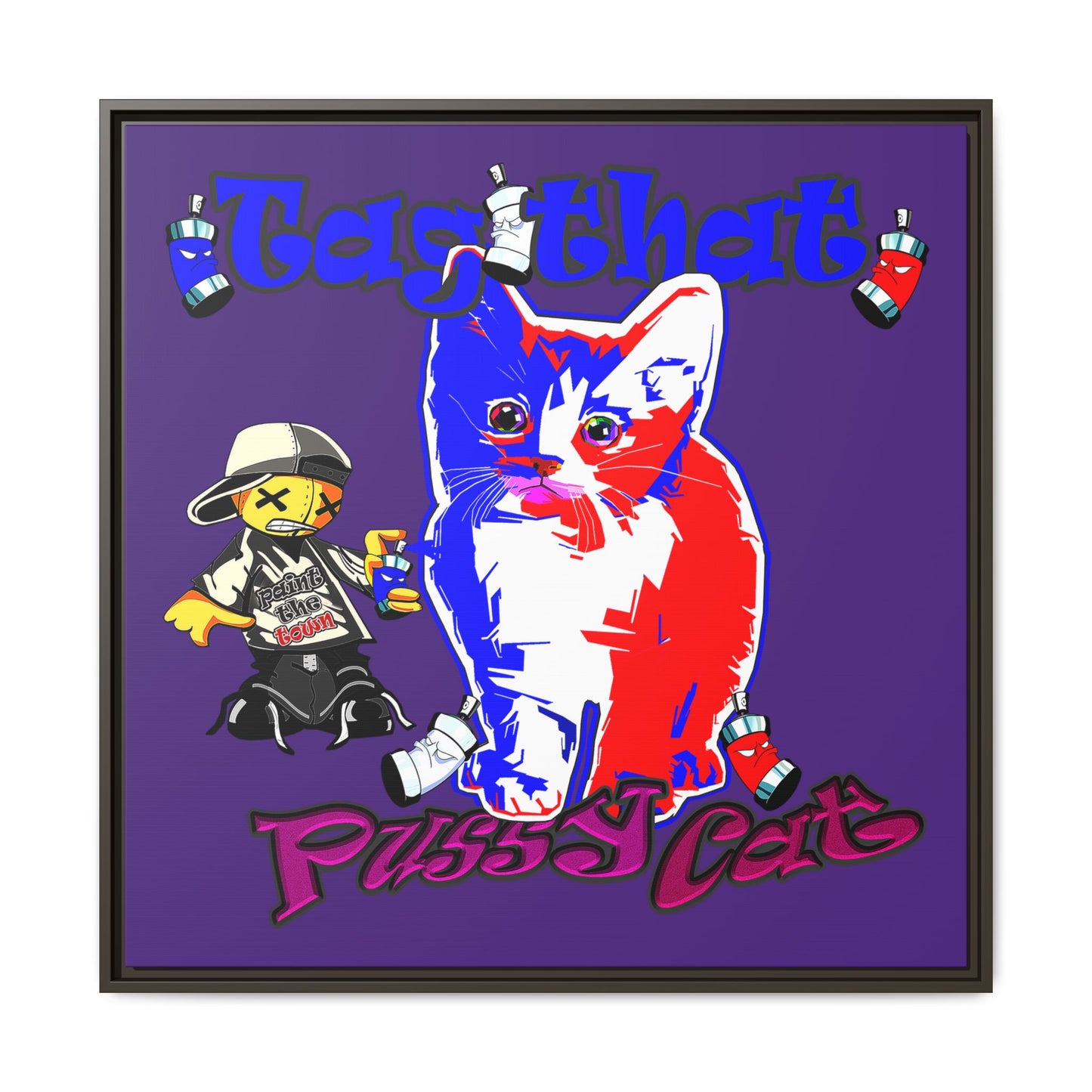tag that - framed canvas art (purple)