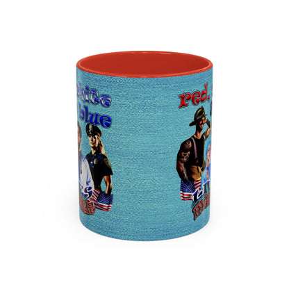 rw&b lives matter - Accent Mug (faded blue)