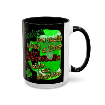 celtics logo - Accent Mug (black)