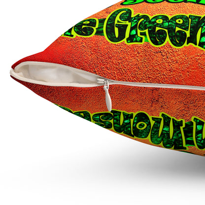 christmas spirits of boston - Spun Polyester Square Pillow - (burnt orange)
