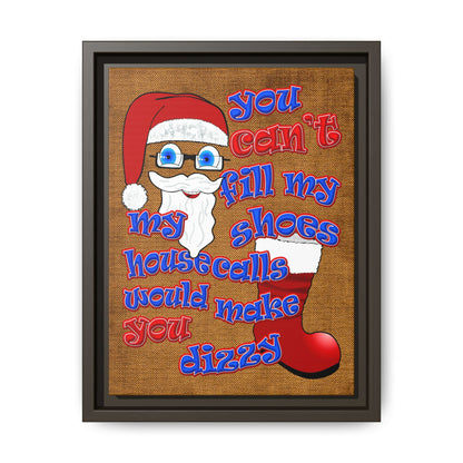 santa's shoes - framed canvas art (brown papyrus)