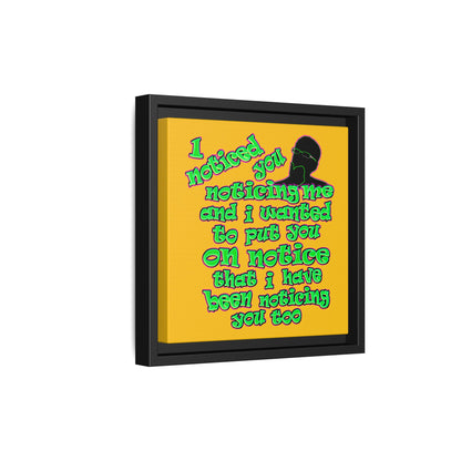 noticed you noticing - framed canvas art (yellow)