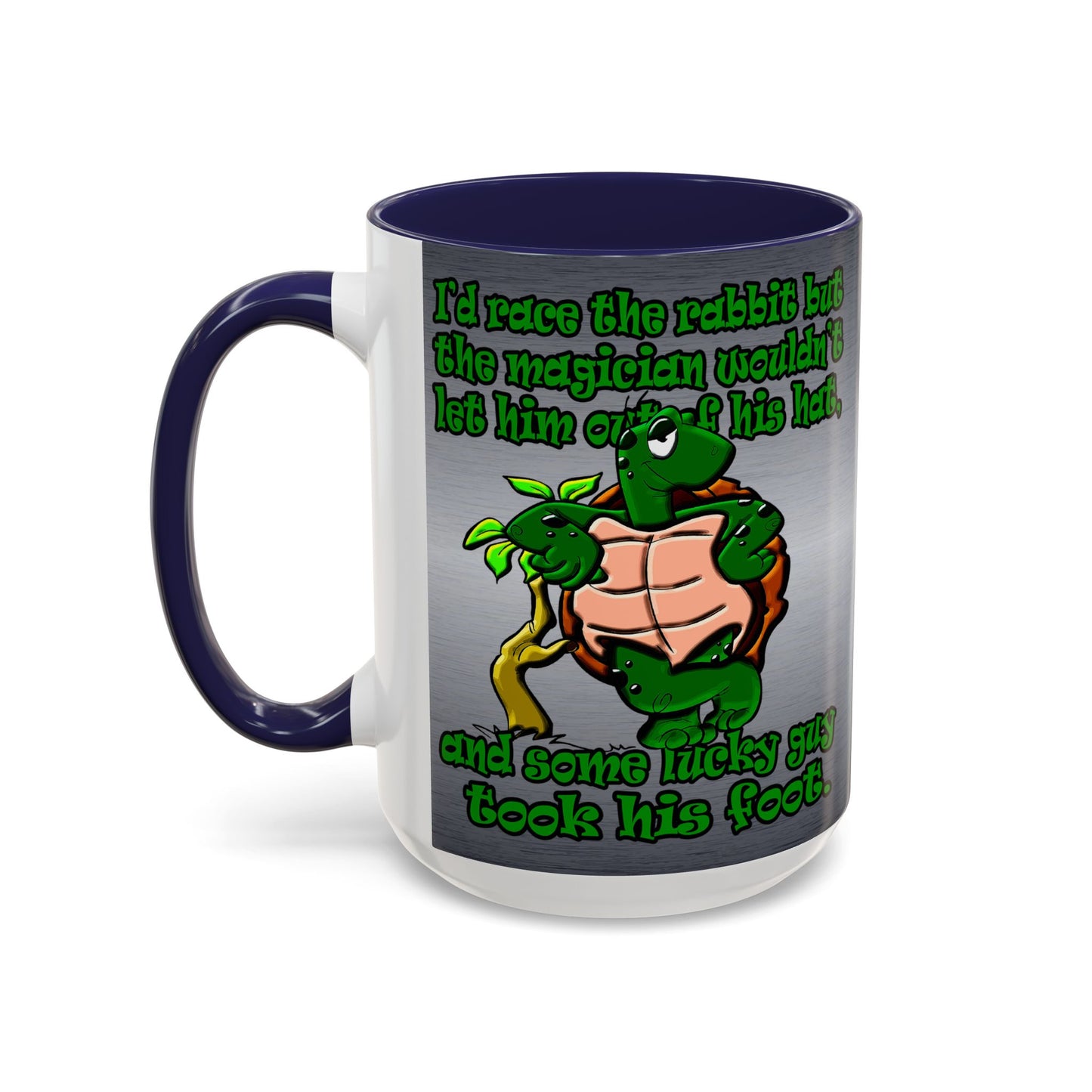 turtle race - Accent Mug (brushed nickel)