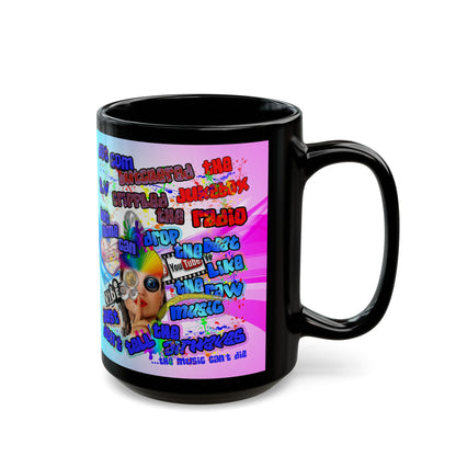 drop the beat - Black Mug (light blue-pink wave)