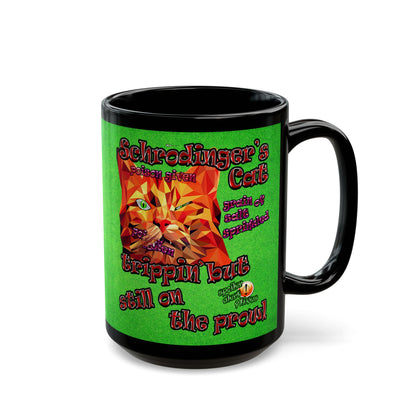 schrodinger's cat - Black Mug (green turf)