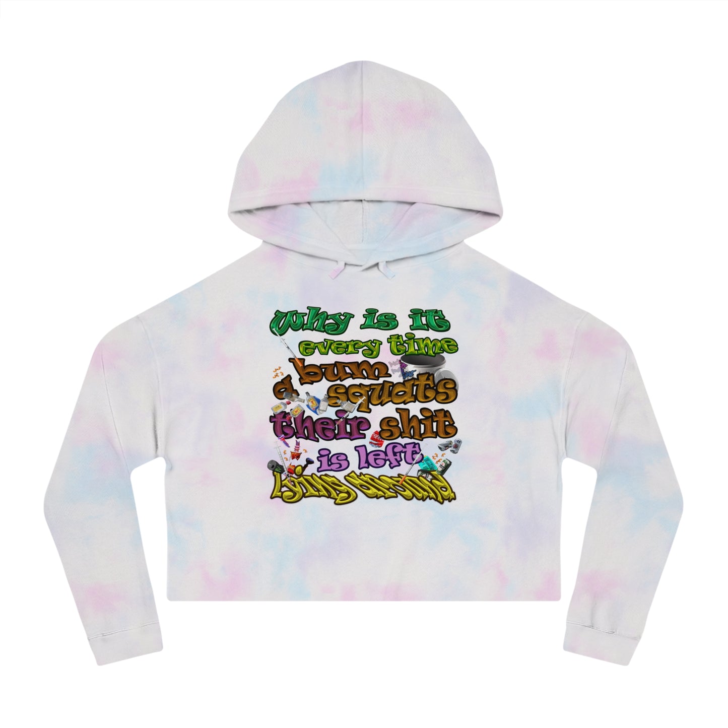 the bum's shit - Women’s Cropped Hooded Sweatshirt