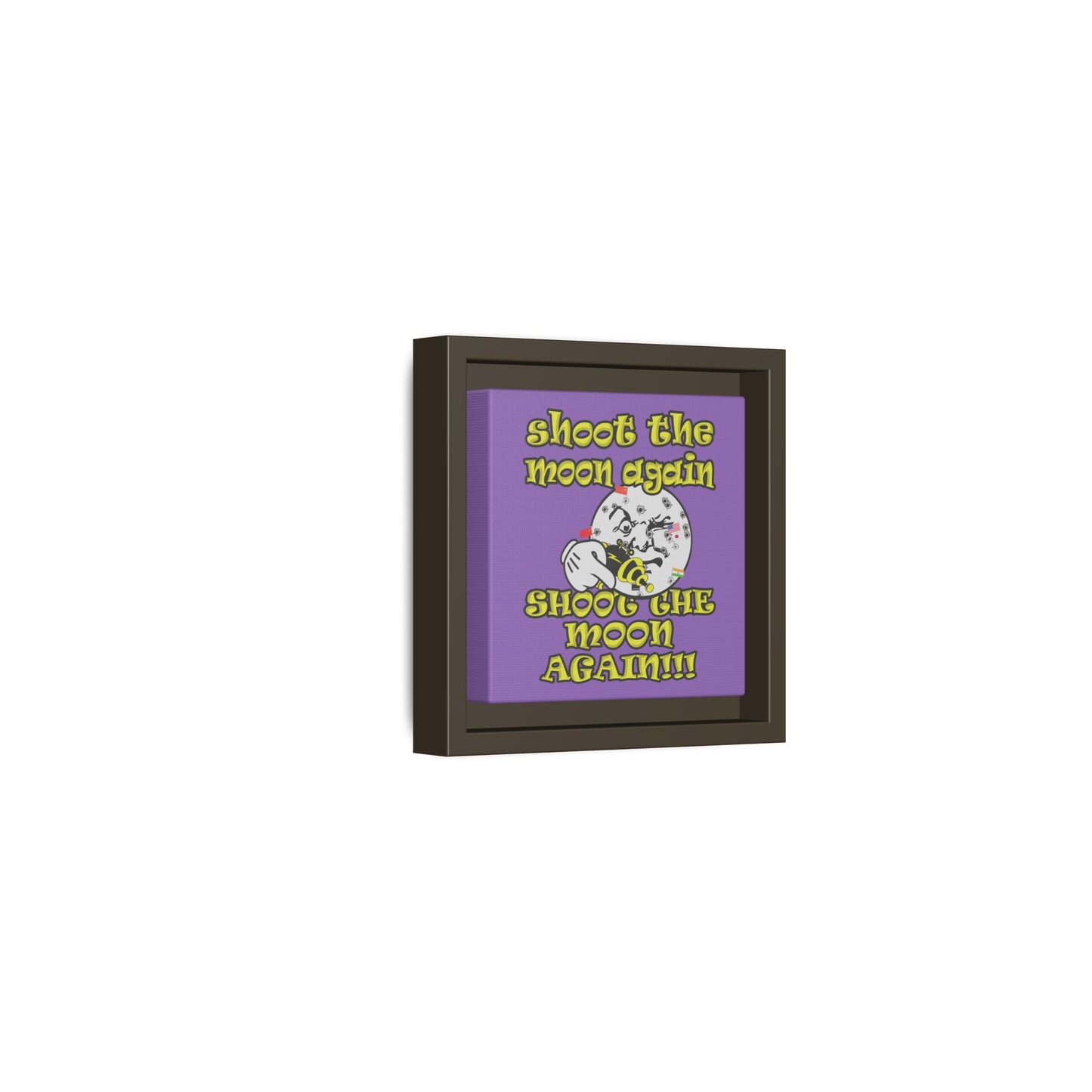 shoot the moon again - framed canvas art (light purple)