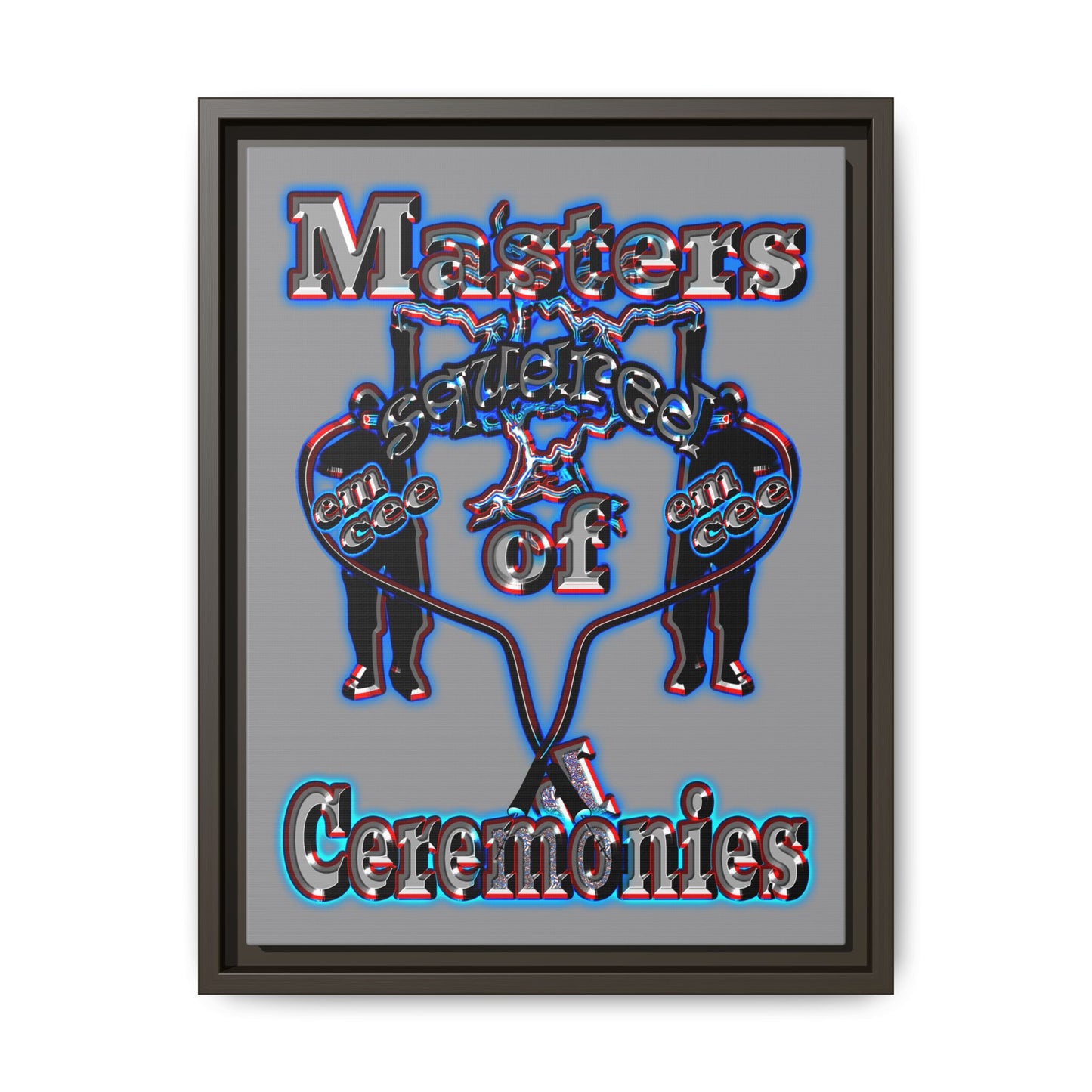 em cee squared - framed canvas art (grey)