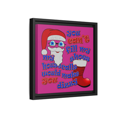 santa's shoes - framed canvas art (pink)