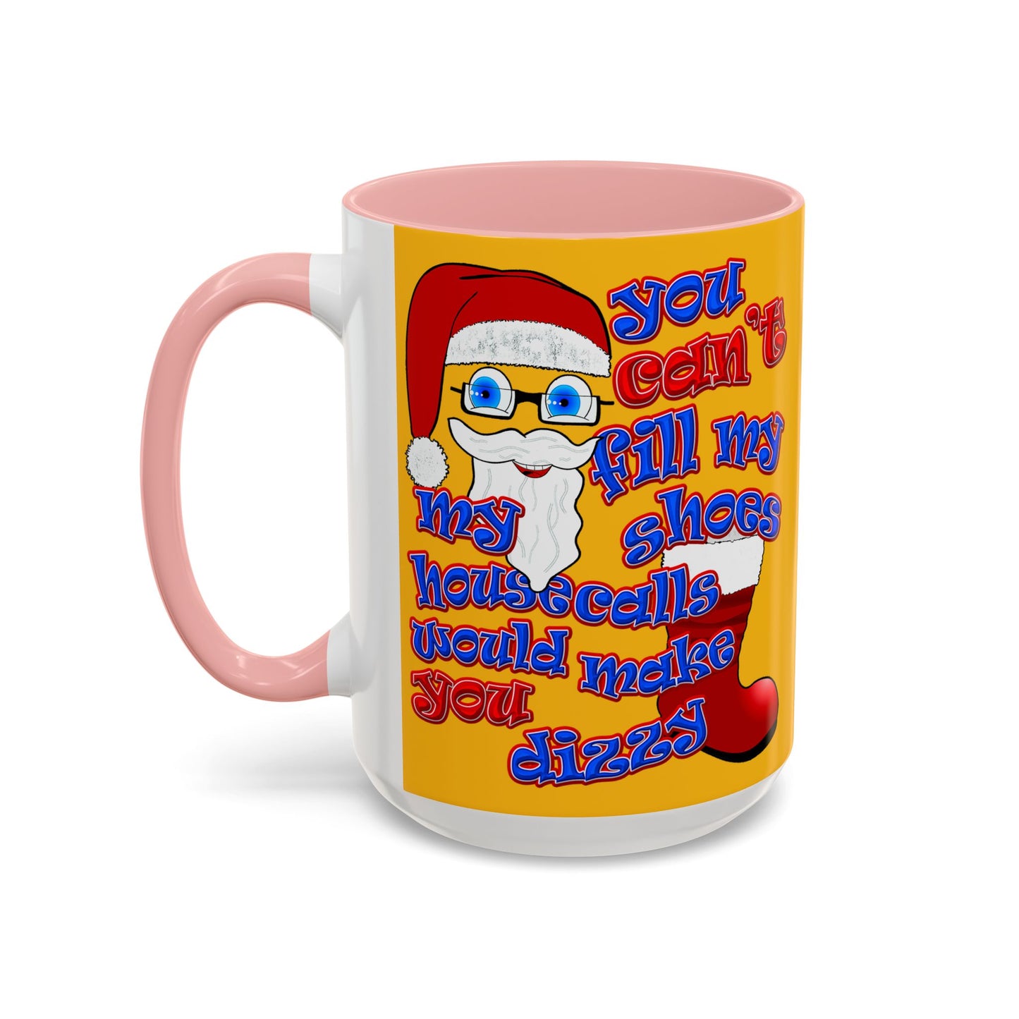 santa's shoes - Accent Mug (yellow)