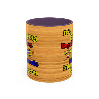 popping like popcorn - Accent Mug (butterscotch wood finish)