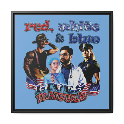 rw&b lives matter - framed canvas art (light blue)