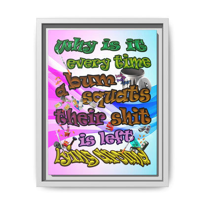 the bum's shit - framed canvas art (light blue-pink wave)