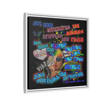 drop the beat - framed canvas art (black)