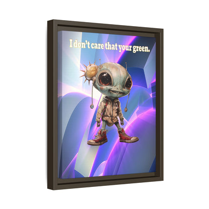I don't care that your green - framed canvas art (grey-pink wave)
