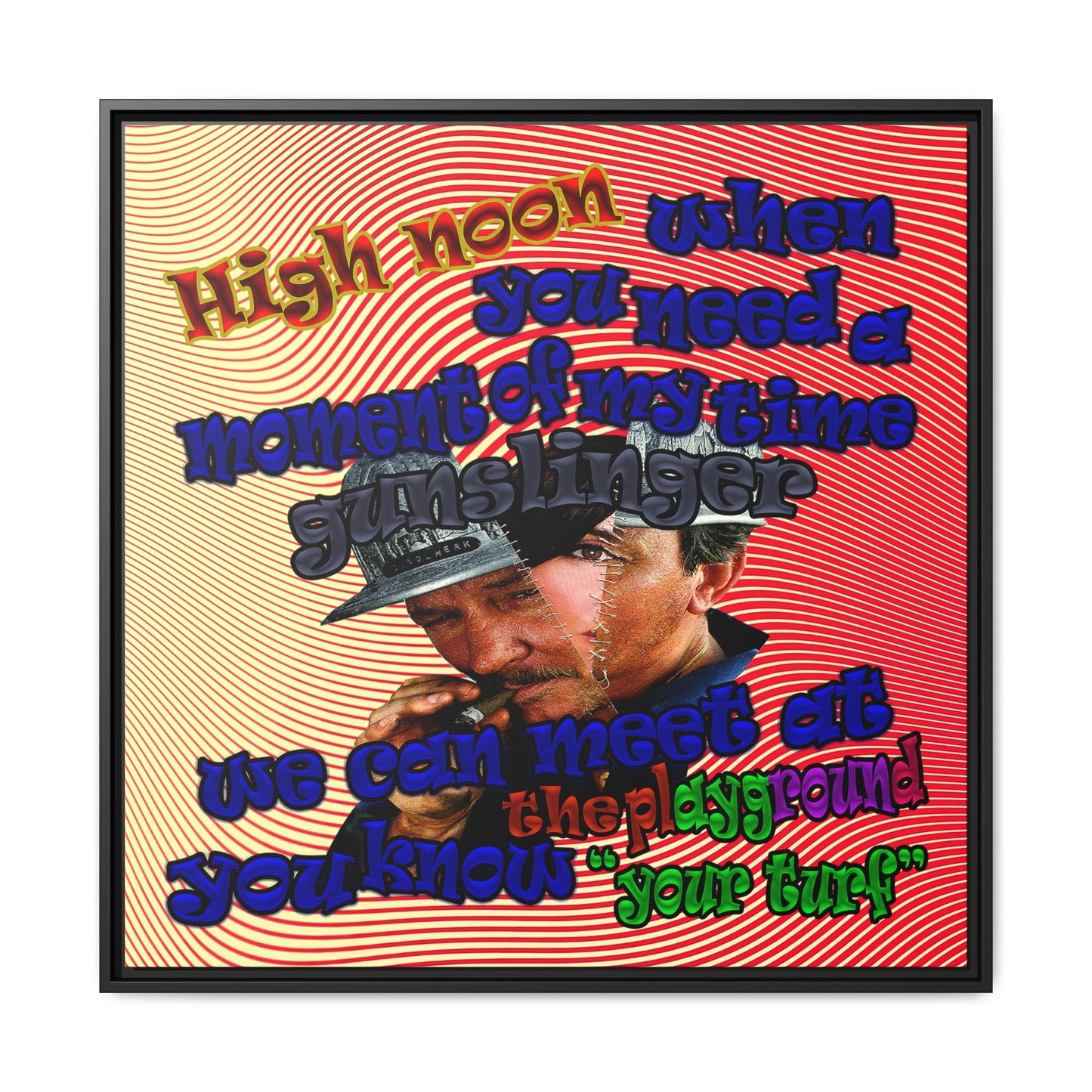 high noon - framed canvas art (yellow-orange wave)