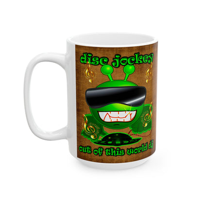 disc jockey - White Mug (brown papyrus)