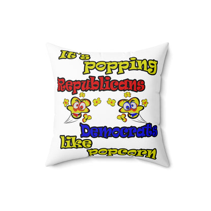 popping like popcorn - Spun Polyester Square Pillow - (white)