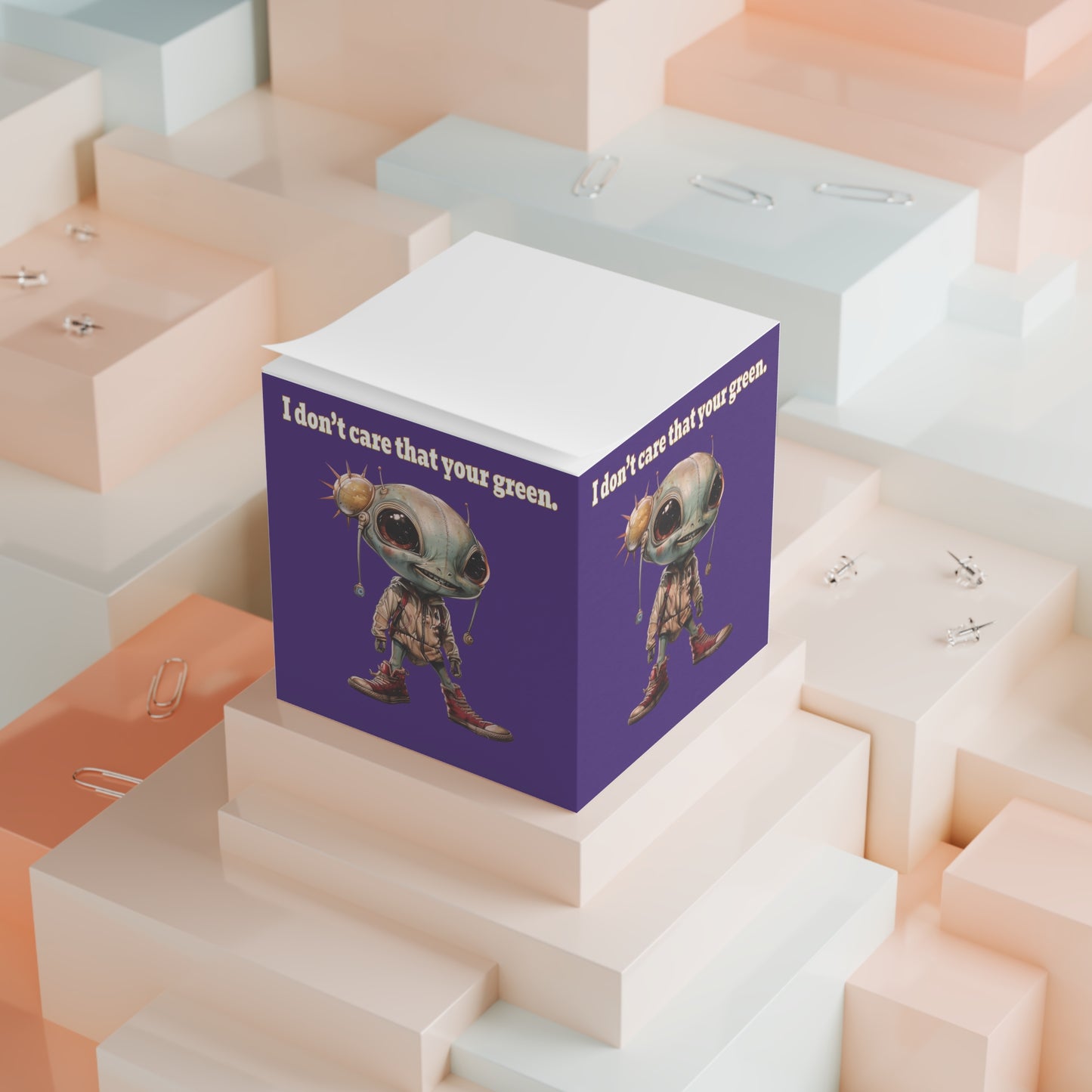 I don't care that your green - note cube (purple)