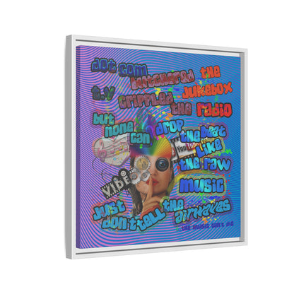 drop the beat - framed canvas art (light blue-purple wave)