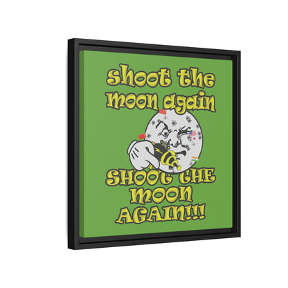 shoot the moon again - framed canvas art (green)