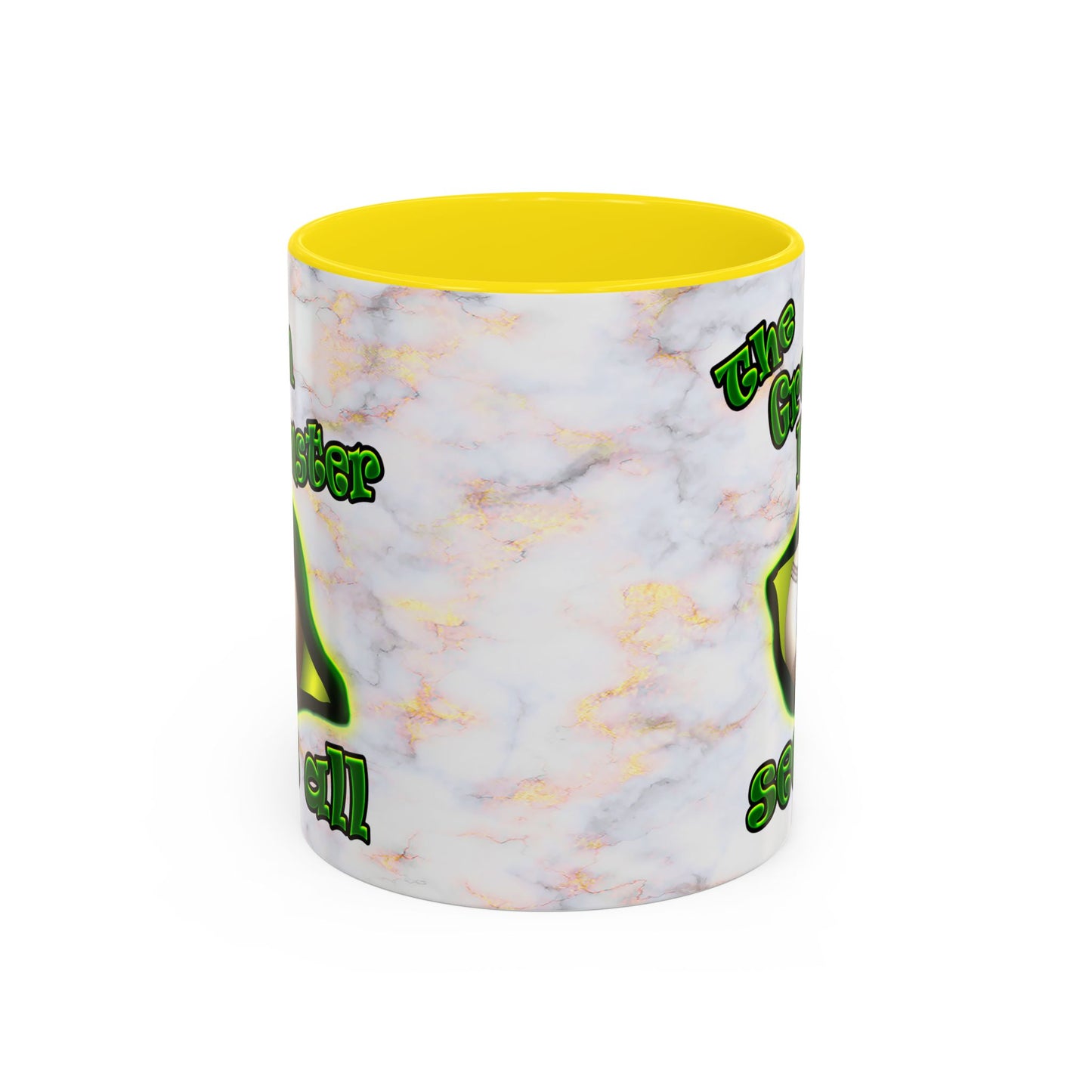 green monster - Accent Mug (white marble)