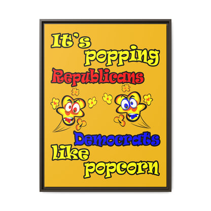 popping like popcorn - framed canvas art (yellow)