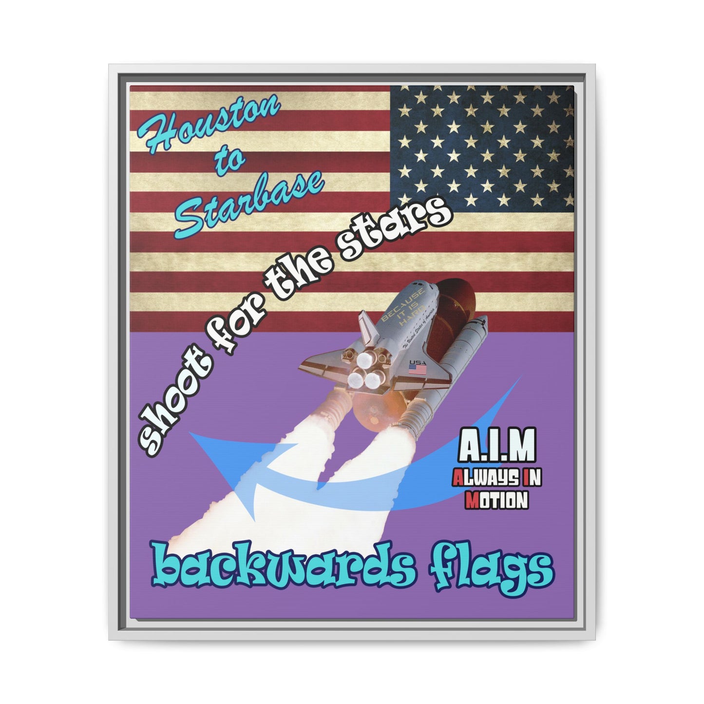 shoot for the stars - framed canvas art (light purple)